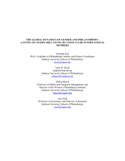 THE GLOBAL DYNAMICS OF GENDER AND PHILANTHROPY: A