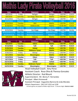 Head Volleyball Coach: Amy Perez Assistant Coach: Rosa Oliva