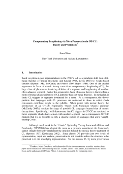 Compensatory Lengthening via Mora Preservation in OT