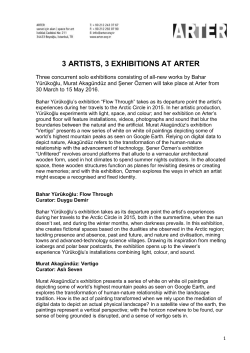 3 artists, 3 exhibitions at arter