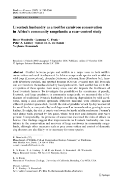 Livestock husbandry as a tool for carnivore conservation in Africa`s