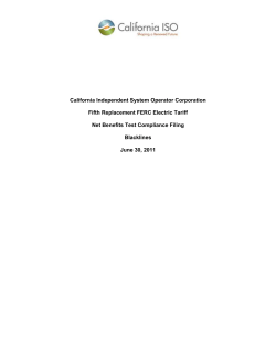 Draft Tariff Language - Net Benefits Test