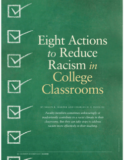Eight Actions to Reduce Racism in College Classrooms