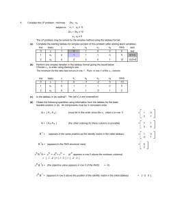 1. Consider the LP problem: minimize -2x1