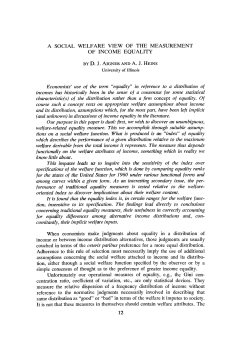 A Social Welfare View of the Measurement of Income Equality