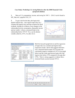 Case Study: Predicting U.S. Saving Behavior after the 2008