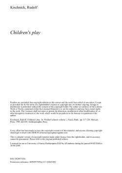 Children`s play - University of Roehampton