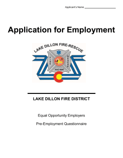 Application for Employment 2016 &ndash; Word - Lake Dillon Fire