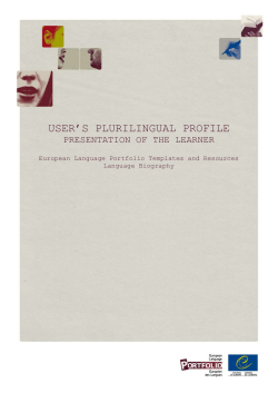Pr&eacute;sentation de l`utilisateur [Section : Presentation of the learner]