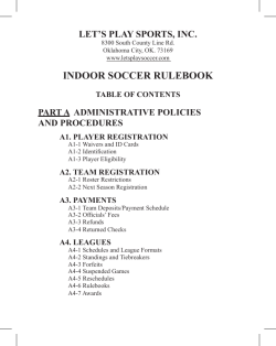 indoor soccer rulebook