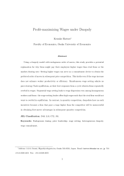 Profit-maximizing Wages under Duopoly