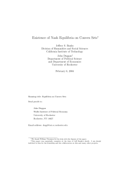 Existence of Nash Equilibria on Convex Sets