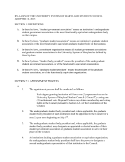 Bylaws - University System of Maryland