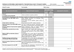 Guidance for Sponsors/CROs: Local Pharmacy Research