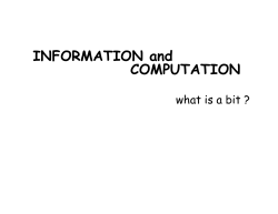 INFORMATION and . COMPUTATION