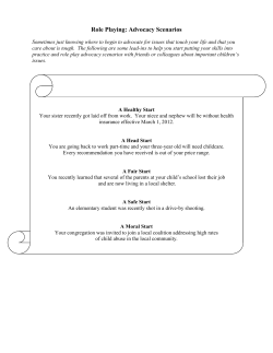 Role Playing: Advocacy Scenarios - Children`s Defense Fund