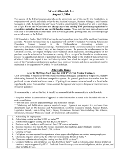 P-Card Allowable List - University of North Florida