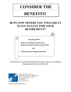 403(b) - 457 Consider the Benefits 2015