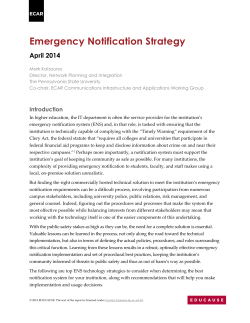 Emergency Notification Strategy