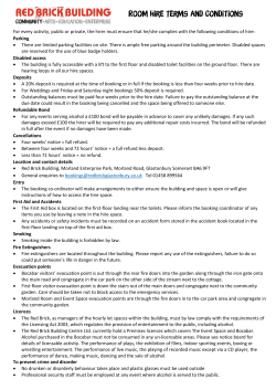 Room Hire Terms and Conditions