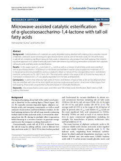 Microwave-assisted catalytic esterification of &alpha;-glucoisosaccharino