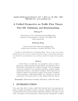 A Unified Perspective on Traffic Flow Theory Part III