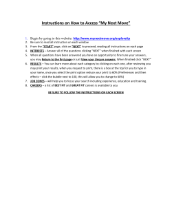 Instructions on How to Access &ldquo;My Next Move&rdquo;