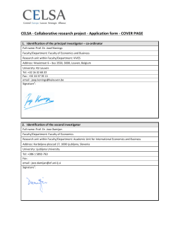 CELSA - Collaborative research project - Application form