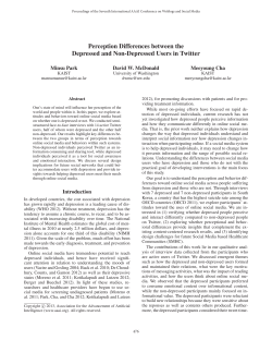 Perception Differences between the Depressed and Non