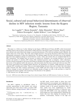Social, cultural and sexual behavioral determinants of observed