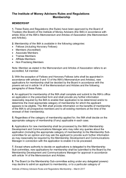 Membership Rules - Institute of Money Advisers