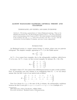 ALMOST HADAMARD MATRICES: GENERAL THEORY AND