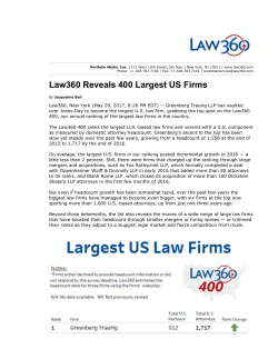 Law360 Reveals 400 Largest US Firms