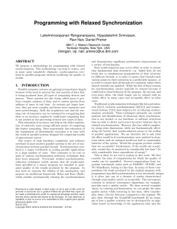 Programming with Relaxed Synchronization