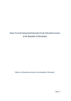 Thematic Strand 1: Promotion of Integration through Joint Activities