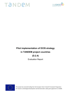 Pilot implementation of DCIS strategy in TANDEM project countries
