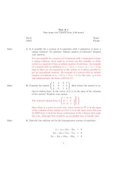 Test # 1 Take home test (closed book, 2:30 hours) Davis Name