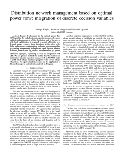 Distribution network management based on optimal power flow