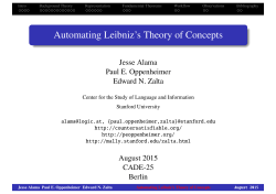 Automating Leibniz`s Theory of Concepts