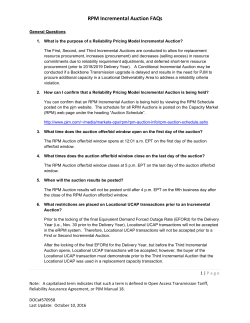 RPM Incremental Auction FAQs