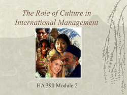 The Role of Culture in International Management