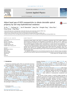 Adjust band gap of IATO nanoparticles to obtain desirable optical
