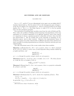 LIE POWERS AND LIE MODULES Let n, r &isin; Z +, and let V be an n