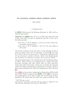 NO MAXIMAL MODELS FROM LOOKING DOWN 1. Introduction In