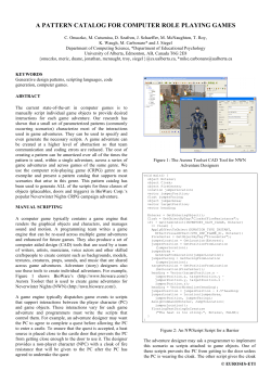 a pattern catalog for computer role playing games