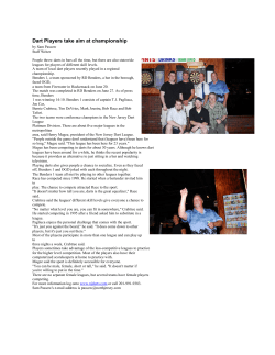 Dart Players take aim at championship