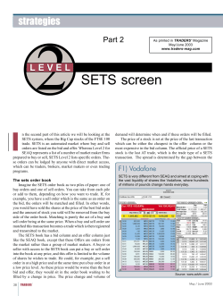SETS screen - Financial Spread Betting