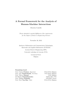A Formal Framework for the Analysis of Human