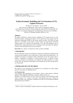 Techno-Economic Modelling and Cost Functions of CO2 Capture