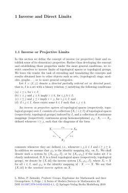1 Inverse and Direct Limits